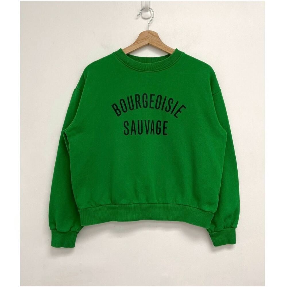Clare V. X Monoprix Bourgeoisie Sauvage Spell Out Designer Sweatshirt - Small